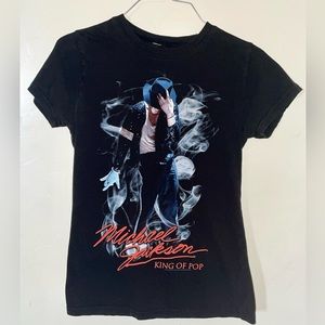 Michael Jackson King Of Pop Women’s T-Shirt Black Size Small